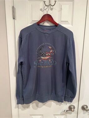Southern Fried Cotton Slate Blue Graphic Crewneck Sweatshirt